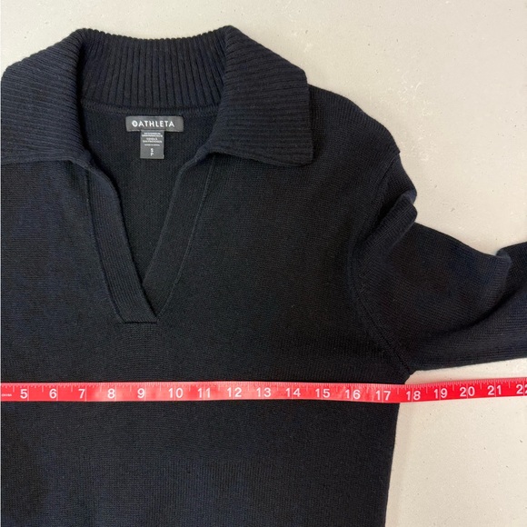 Athleta Alpine Collar Sweater Black merino wool and cashmere blend - Picture 3 of 5